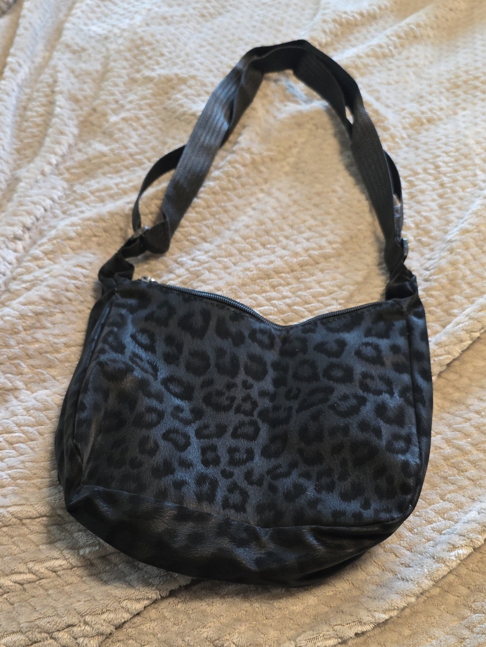 Black Leopard Print Shoulder Bag